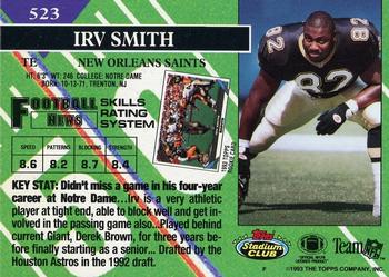 1993 Stadium Club - Members Only #523 Irv Smith Back