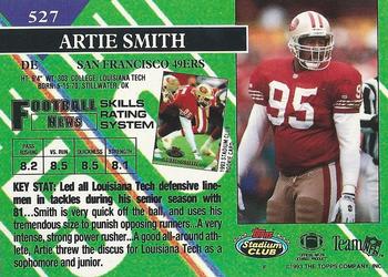 1993 Stadium Club - Members Only #527 Artie Smith Back
