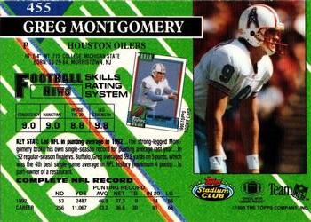 1993 Stadium Club - Super Teams Division Winners #455 Greg Montgomery Back