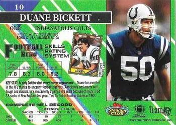 1993 Stadium Club - Super Bowl XXVIII Super Teams Exchange #10 Duane Bickett Back