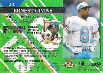 1993 Stadium Club - Super Bowl XXVIII Super Teams Exchange #20 Ernest Givins Back
