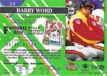 1993 Stadium Club - Super Bowl XXVIII Super Teams Exchange #23 Barry Word Back
