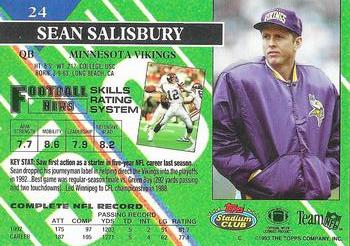 1993 Stadium Club - Super Bowl XXVIII Super Teams Exchange #24 Sean Salisbury Back