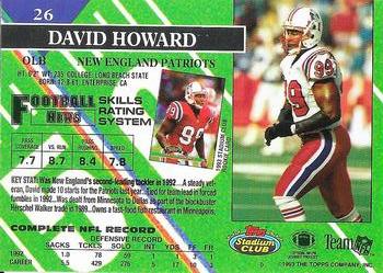 1993 Stadium Club - Super Bowl XXVIII Super Teams Exchange #26 David Howard Back