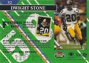 1993 Stadium Club - Super Bowl XXVIII Super Teams Exchange #32 Dwight Stone Back