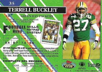 1993 Stadium Club - Super Bowl XXVIII Super Teams Exchange #35 Terrell Buckley Back