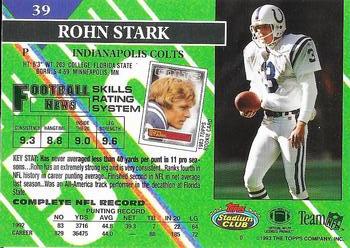 1993 Stadium Club - Super Bowl XXVIII Super Teams Exchange #39 Rohn Stark Back