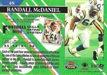 1993 Stadium Club - Super Bowl XXVIII Super Teams Exchange #48 Randall McDaniel Back