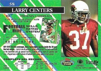 1993 Stadium Club - Super Bowl XXVIII Super Teams Exchange #58 Larry Centers Back