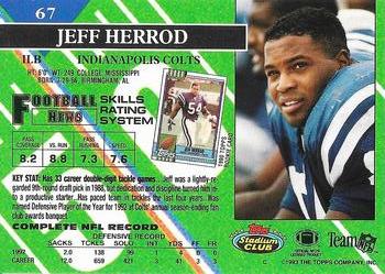 1993 Stadium Club - Super Bowl XXVIII Super Teams Exchange #67 Jeff Herrod Back