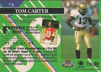 1993 Stadium Club - Super Bowl XXVIII Super Teams Exchange #73 Tom Carter Back