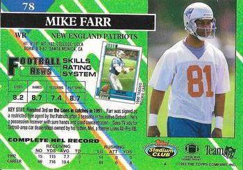 1993 Stadium Club - Super Bowl XXVIII Super Teams Exchange #78 Mike Farr Back