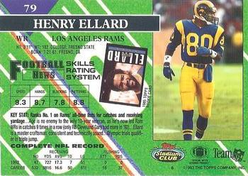 1993 Stadium Club - Super Bowl XXVIII Super Teams Exchange #79 Henry Ellard Back