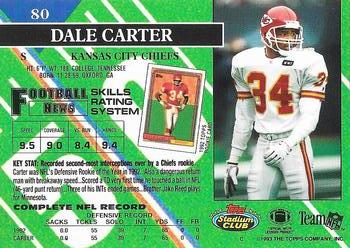 1993 Stadium Club - Super Bowl XXVIII Super Teams Exchange #80 Dale Carter Back