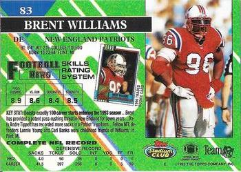 1993 Stadium Club - Super Bowl XXVIII Super Teams Exchange #83 Brent Williams Back