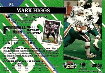 1993 Stadium Club - Super Bowl XXVIII Super Teams Exchange #91 Mark Higgs Back
