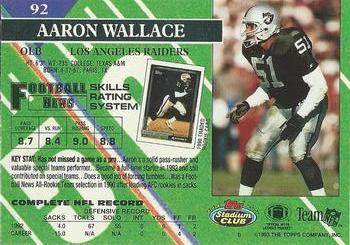1993 Stadium Club - Super Bowl XXVIII Super Teams Exchange #92 Aaron Wallace Back