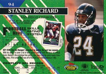 1993 Stadium Club - Super Bowl XXVIII Super Teams Exchange #94 Stanley Richard Back