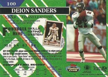 1993 Stadium Club - Super Bowl XXVIII Super Teams Exchange #100 Deion Sanders Back
