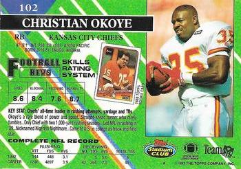 1993 Stadium Club - Super Bowl XXVIII Super Teams Exchange #102 Christian Okoye Back