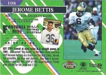 1993 Stadium Club - Super Bowl XXVIII Super Teams Exchange #108 Jerome Bettis Back