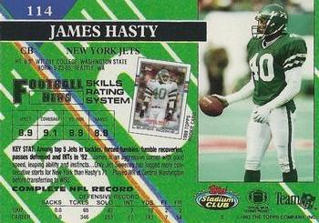 1993 Stadium Club - Super Bowl XXVIII Super Teams Exchange #114 James Hasty Back
