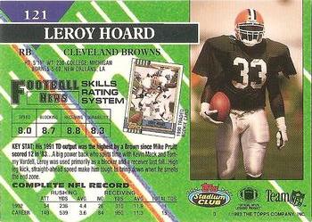 1993 Stadium Club - Super Bowl XXVIII Super Teams Exchange #121 Leroy Hoard Back