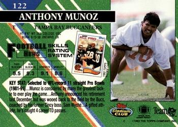 1993 Stadium Club - Super Bowl XXVIII Super Teams Exchange #122 Anthony Munoz Back