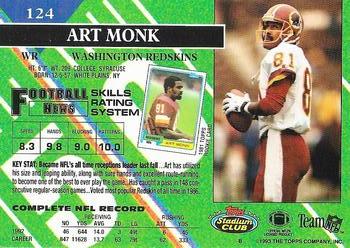 1993 Stadium Club - Super Bowl XXVIII Super Teams Exchange #124 Art Monk Back
