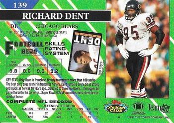 1993 Stadium Club - Super Bowl XXVIII Super Teams Exchange #139 Richard Dent Back