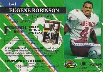1993 Stadium Club - Super Bowl XXVIII Super Teams Exchange #141 Eugene Robinson Back