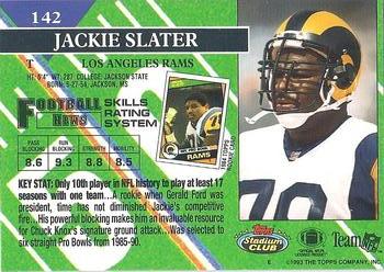 1993 Stadium Club - Super Bowl XXVIII Super Teams Exchange #142 Jackie Slater Back