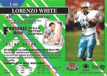 1993 Stadium Club - Super Bowl XXVIII Super Teams Exchange #146 Lorenzo White Back