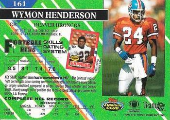 1993 Stadium Club - Super Bowl XXVIII Super Teams Exchange #161 Wymon Henderson Back