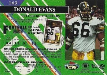 1993 Stadium Club - Super Bowl XXVIII Super Teams Exchange #163 Donald Evans Back