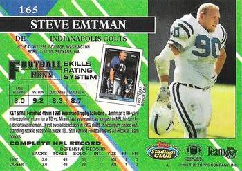 1993 Stadium Club - Super Bowl XXVIII Super Teams Exchange #165 Steve Emtman Back