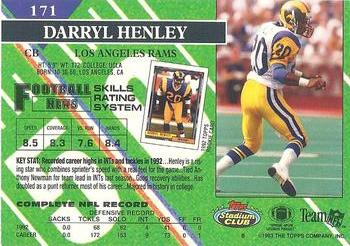1993 Stadium Club - Super Bowl XXVIII Super Teams Exchange #171 Darryl Henley Back