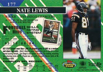 1993 Stadium Club - Super Bowl XXVIII Super Teams Exchange #177 Nate Lewis Back