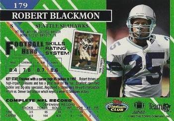 1993 Stadium Club - Super Bowl XXVIII Super Teams Exchange #179 Robert Blackmon Back