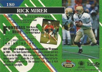 1993 Stadium Club - Super Bowl XXVIII Super Teams Exchange #180 Rick Mirer Back