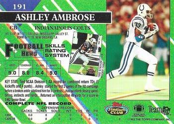 1993 Stadium Club - Super Bowl XXVIII Super Teams Exchange #191 Ashley Ambrose Back