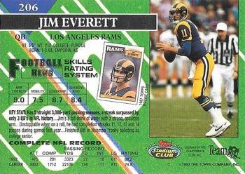1993 Stadium Club - Super Bowl XXVIII Super Teams Exchange #206 Jim Everett Back