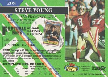 1993 Stadium Club - Super Bowl XXVIII Super Teams Exchange #208 Steve Young Back