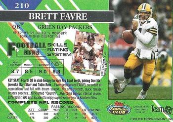 1993 Stadium Club - Super Bowl XXVIII Super Teams Exchange #210 Brett Favre Back