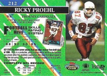 1993 Stadium Club - Super Bowl XXVIII Super Teams Exchange #212 Ricky Proehl Back