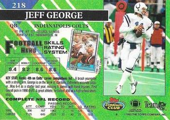 1993 Stadium Club - Super Bowl XXVIII Super Teams Exchange #218 Jeff George Back