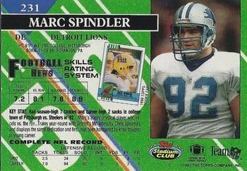 1993 Stadium Club - Super Bowl XXVIII Super Teams Exchange #231 Marc Spindler Back
