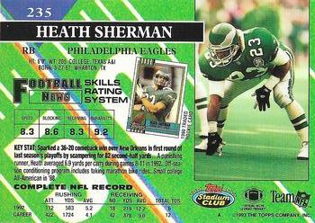 1993 Stadium Club - Super Bowl XXVIII Super Teams Exchange #235 Heath Sherman Back