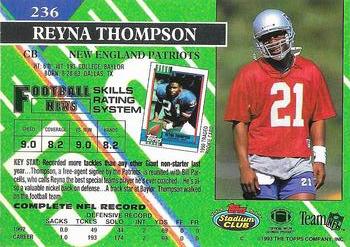1993 Stadium Club - Super Bowl XXVIII Super Teams Exchange #236 Reyna Thompson Back
