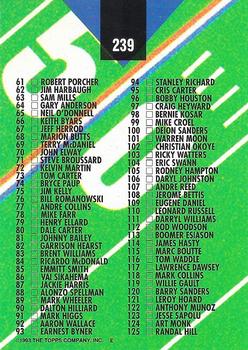 1993 Stadium Club - Super Bowl XXVIII Super Teams Exchange #239 Checklist: 1-125 Back